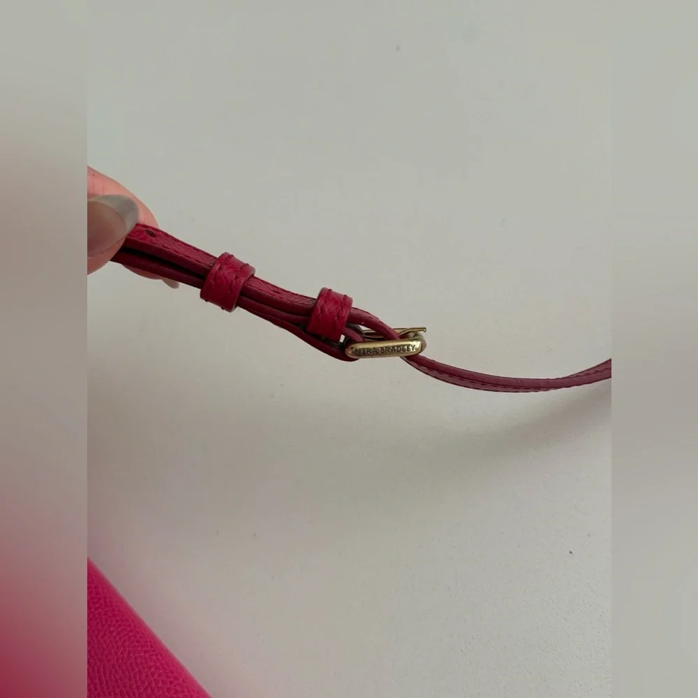 VERA BRADLEY leather Twice as Nice Crossbody Bag Purse - ROUGE PINK - Picture 12 of 15